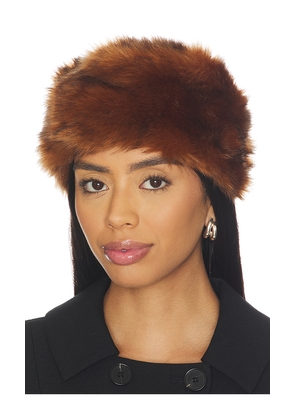 Unreal Fur Natasha Hat in Burnt Orange.