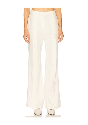 YLLW THE LABEL Fabio Snap Trouser in Cream. Size M. Also in S, XS.