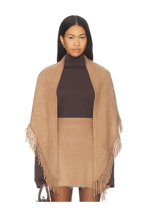 White & Warren Brushed Cashmere Fringe Scarf in Beige.