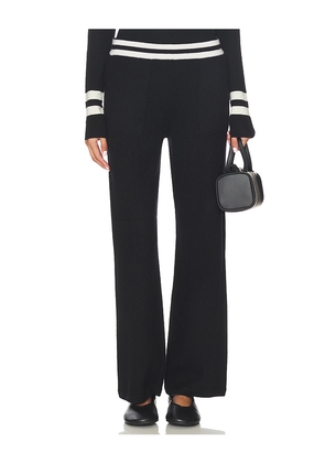 White & Warren Cashmere Striped Wide Leg Pant in Black. Size M. Also in S.