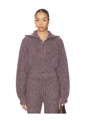 WellBeing + BeingWell Dale Half Zip Sweater in Purple. Size L. Also in XS, XXS, S, M, XL.