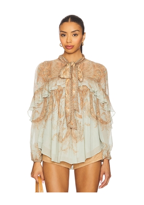 Zimmermann Flutter Blouse in Mint. Size 2/M. Also in 3/L.