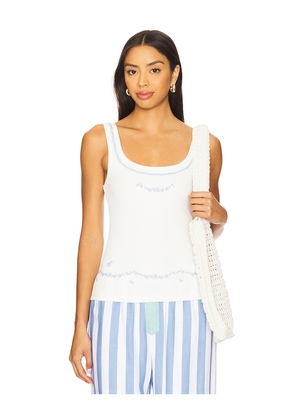 YLLW THE LABEL Jules Tank Top in White. Size L. Also in S, XS, M.