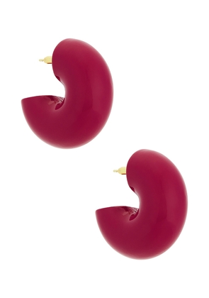 Uncommon Matters Beam Hoop Earrings in Burgundy.