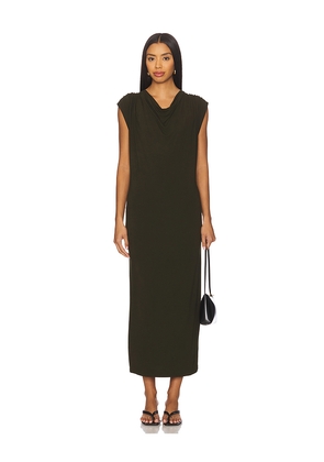Vince Draped Cowl Neck Dress in Army. Size L. Also in XXS, XS, S, M.