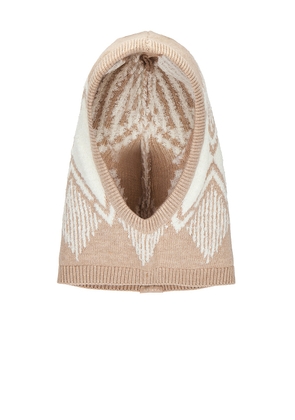 Varley Ethan Knit Hood in Taupe.