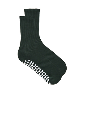 WellBeing + BeingWell Tube Grip Sock in Dark Green.