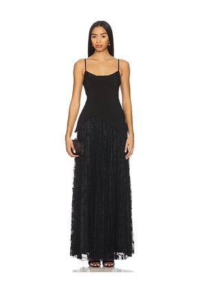 AMUR Leighton Pleated Gown in Black. Size 0. Also in 10, 2, 4, 6, 8.