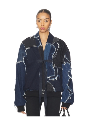 UPRISERS UPRS Camo Bomber Jacket in Blue. Size L. Also in M, S, XL/1X.