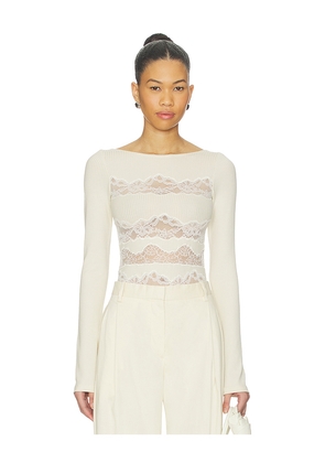 Vaillant Lace Cut Out Bodysuit in Ivory. Size 38. Also in 40.