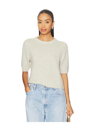 W. Cashmere Brenda Short Sleeve Pullover in Neutral. Size L. Also in S, XS, M, XL.