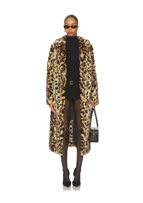 Unreal Fur Long Song Coat in Brown. Size M. Also in S, XS.