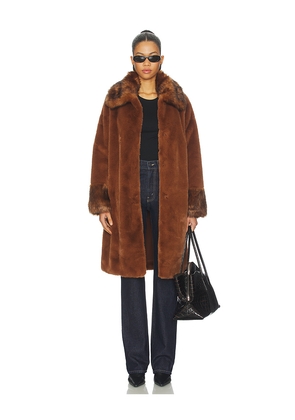 Unreal Fur Timeless Coat in Chocolate. Size M. Also in S.