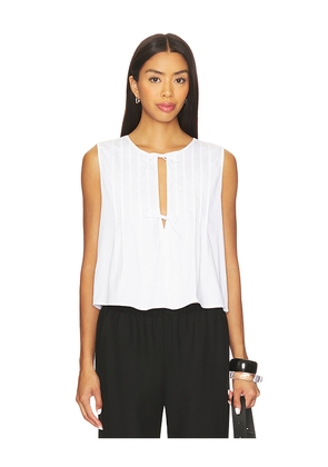 WeWoreWhat Tie Front Flare Top in White. Size L. Also in XS, S, M, XL.