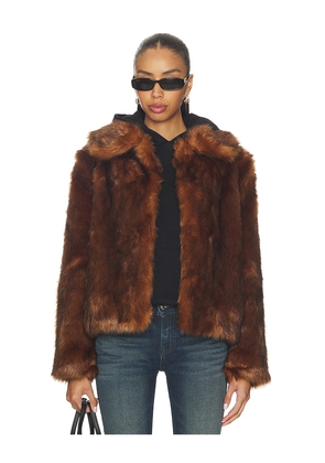 Unreal Fur Courage Jacket in Brown. Size M. Also in XS, S.