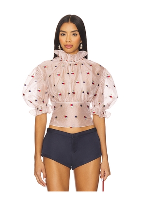 Yuhan Wang Floral Jacquard Blouse in Cream. Size L. Also in M, S.