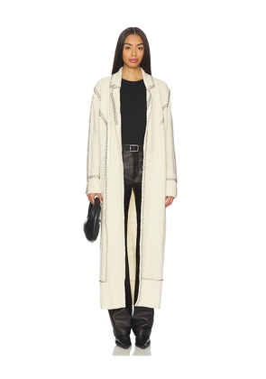 Understated Leather Studded Moto Robe in Cream. Size L/XL. Also in XS/S, M/L.