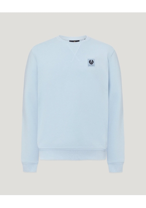 Belstaff Sweatshirt Men's Cotton Fleece Sky Blue Size 2XL