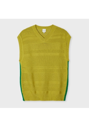 Paul Smith Lime Textured Cotton Knitted Vest Green