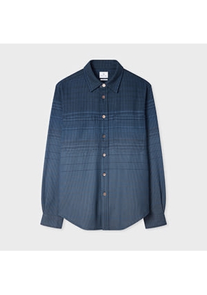 PS Paul Smith Dark Blue Gradient Check Cotton Shirt