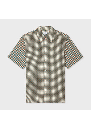 PS Paul Smith Ecru 'Geo Tile' Print Lyocell-Cotton Shirt White