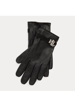 Logo-Trim Sheepskin Tech Gloves