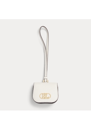 Saffiano Leather Oval-Logo Pouch Charm