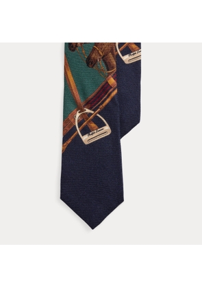 Equestrian-Print Cashmere-Silk Tie