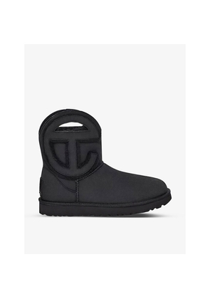 Womens UGG x Telfar Logo-Embroidered Leather Ankle Boots