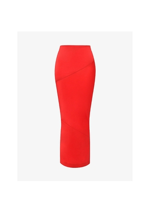 Womens House of CB Colette Fitted Satin Midi Skirt