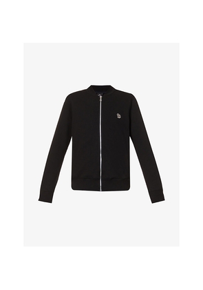 Mens PS by Paul Smith Zebra-Embroidered Long-Sleeve Cotton Bomber Jacket
