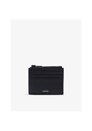 Mens Sandro Logo-Embossed Zipped Leather Card Holder