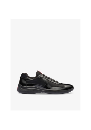 Mens Prada America's Cup Leather and Mesh Trainers