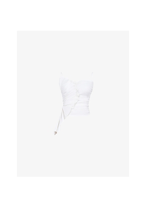 Womens Mistress Rocks Ruffle-Trim Woven Top