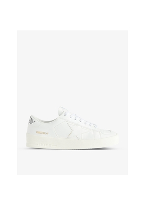 Mens Golden Goose Men's Stardan Bio Monochrome Vegan-Leather Low-Top Trainers