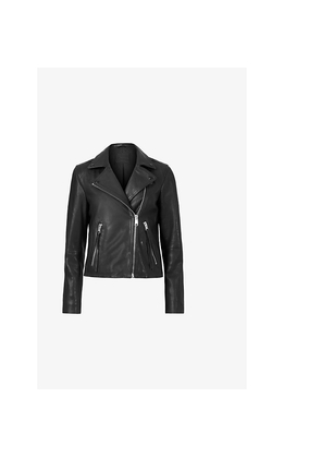 Womens Allsaints Dalby Slim-Fit Metal-Hardware Leather Jacket