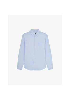 Mens Reiss Greenwich Slim-Fit Long-Sleeve Cotton Shirt