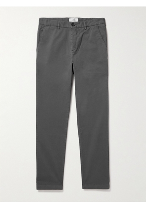 Mr P. - Samuel Straight-Leg Organic Cotton-Blend Twill Chinos - Men - Gray - 34/32