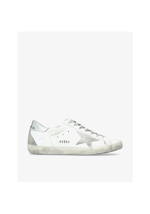 Mens Golden Goose Mens Superstar Distressed Leather Low-Top Trainers