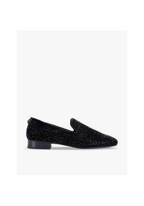 Mens Kurt Geiger London Ace Crystal-Embellished Slip-On Woven Loafers