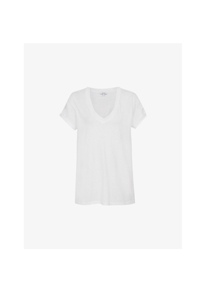 Womens Reiss Luana V-Neck Cotton-Jersey T-Shirt