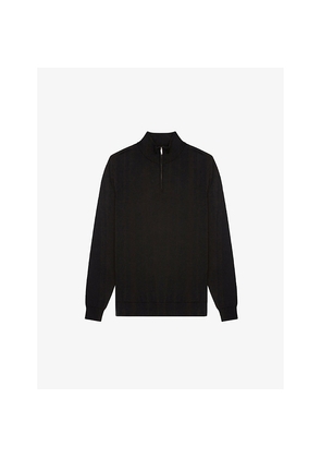 Mens Reiss Blackhall Funnel-Neck Merino-Wool Jumper