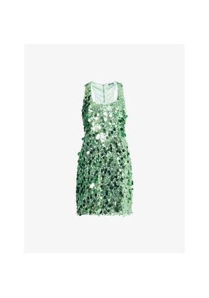 Womens Amy Lynn Sequin Scoop-Neckline Woven Mini Dress