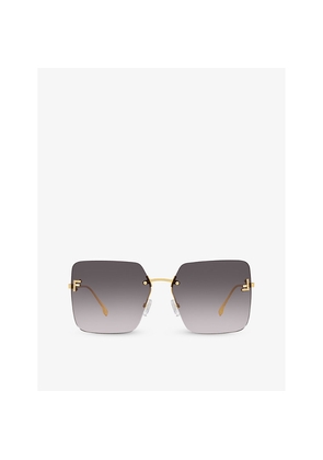 Fendi Fe4082Us Square-Frame Metal Sunglasses