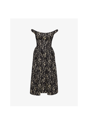 Womens House of CB Charming Off-Shoulder Lace Midi Dress