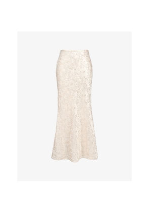 Womens House of CB Mara Metallic-Jacquard Maxi Skirt