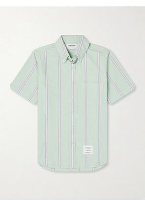 Thom Browne - Button-Down Collar Striped Cotton Oxford Shirt - Men - Green - 0