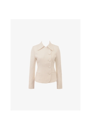 Womens House of CB Misha Button-Front Boucle Blazer