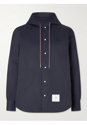 Thom Browne - Logo-Appliquéd Shell Hooded Jacket - Men - Blue - 1