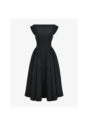 Womens House of CB Debutante Cap-Sleeve Backless Satin Midi Dress